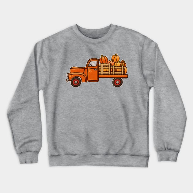 Pickup A Pumpkin! (Orange Version) Crewneck Sweatshirt by Jan Grackle